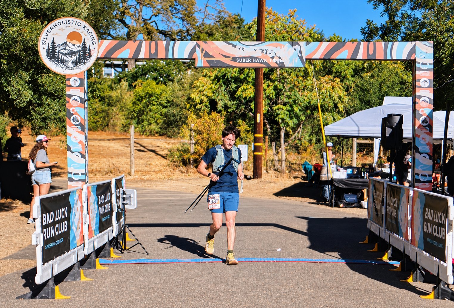 Crossing an ultramarathon finish arch